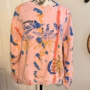 URBAN OUTFITTERS "Everything Is Connected" tie-dye crew neck sweatshirt.